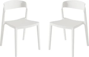 Sedia in polipropilene impilabile Bianco per interni ed esterni - GEMMA 2 sedie