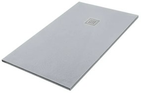 Piatto doccia su misura 80x80 Karen in resina effetto pietra grigio