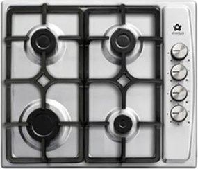 Piano Cottura Inox 60 Cm A Gas 4 Fuochi Griglia Ghisa Staylux