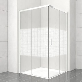 Lato per box doccia angolare dritto H 200 x L 70 cm, sp 6 mm bianco smerigliato