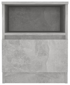Comodini 2 pz grigio cemento 40x40x50 cm in truciolato