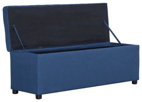 Panca con vano portaoggetti 116 cm blu in poliestere