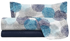 Completo letto singolo Soffioni blu Datex