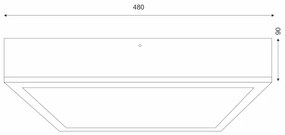 Plafoniera NATURAL SQUARE 4xE27/15W/230V 48x48 cm pino/bianco