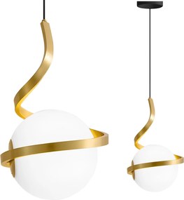 LAMPADA A SOSPENSIONE A SPIRALE CON SFERA IN VETRO APP1733-1CP ORO