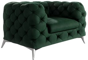 Poltrona verde scuro con rivestimento in velluto Chelsea – Ropez