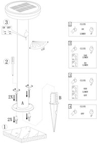 Paletto da giardino Solare Nero 80cm con Sensore Movimento e Picchetto Colore Bianco Naturale 4.000K