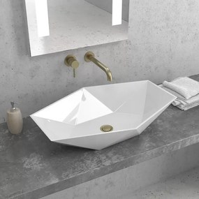 Lavabo da appoggio 64cm esagonale bianco | Litos-K64 - KAMALU