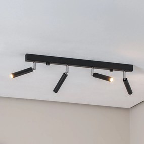 Euluna Nicanor faretto da soffitto nero/cromo a 4 luci