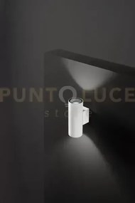 Applique alluminio colore bianco opaco quarondo 2 luci attacco gu10...