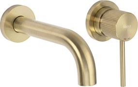 Rubinetto da parete Rea  Lungo Stripe Brush Gold