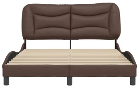 Giroletto con testiera marrone 140x200 cm in similpelle