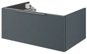 Mobile da bagno sotto lavabo SENSEA Neo grigio / argento laccato lucido L 75 x H 32 x P 48 cm 1 cassetto, lavabo non incluso