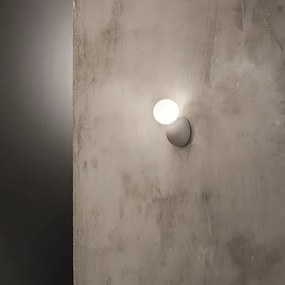 Applique ROCK 12 cm in cemento e vetro soffiato satinato