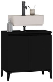 Mobile lavabo nero 58x33x60 cm in legno multistrato