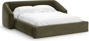 Letto contenitore Campi con testiera in velluto – 200x200 cm