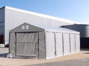 TOOLPORT 4x8m tenda capannone, altezza 3,0m porta a pacchetto, PVC 850, grigio, senza statica - (79796)