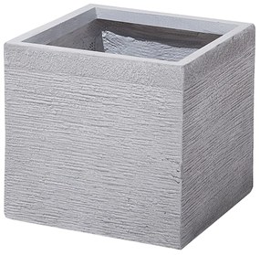 Vaso da fiori quadrato bianco 30 x 30 x 28 cm PAROS Beliani
