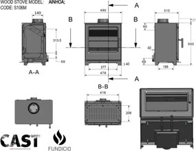 Stufa A Legna In Ghisa Moderna Certificata 4 Stelle 8 kW Ainhoa Fundicio