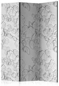 Paravento White ornament: roses [Room Dividers]
