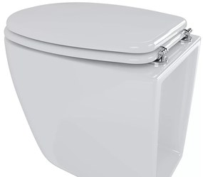 Sedile WC Copriwater In Legno MDF Tavoletta Universale Rapido Montaggio Adatta Per Tutti i WC Standard Portata Massima 150 Kg Facile Da Pulire Design Aquin 43 &times; 37.2 &times; 1.6 Cm Colore Bianco