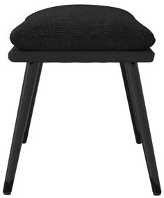 Poggiapiedi nero 45x29,5x35 cm in tessuto e similpelle