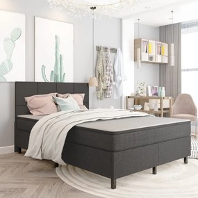 Letto A Molle Grigio Scuro İn Tessuto 180x200 Cm /