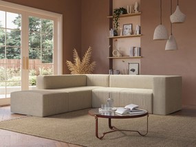 Nettuno divano angolare modulare componibile in morbido tessuto bouclè T07 beige