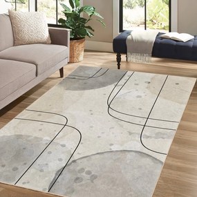 Tappeto grigio/color crema lavabile 120x180 cm Simple Lines – Mila Home