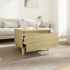 Tavolino rovere sonoma 50x46x35 cm in legno multistrato