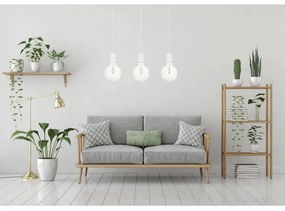 Lampadario a sospensione con filo MIROS 3xE27/60W/230V bianco