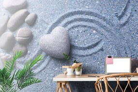 Carta da parati – Cuore di pietra sulla sabbia