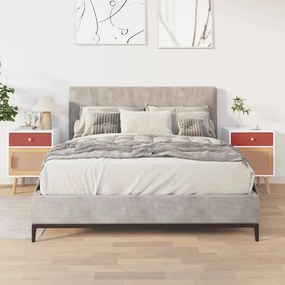 Comodini 2 Pz Bianchi 40x30x55 Cm İn Legno Multistrato /