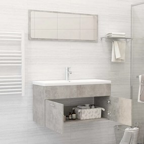 Set mobili da bagno 2 pz grigio cemento in legno multistrato