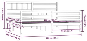 Giroletto Grigio in Legno Massello di Pino 200x200 cm