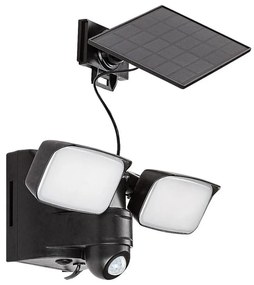 Rabalux 77091 - Lampada solare da parete LESZNO 2xLED/5W/3,7V IP54 nera