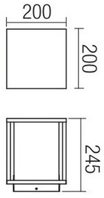 Redo 9109 - Lampada da esterno VITRA 1xE27/15W/230V IP54 nera