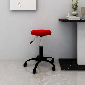 Sedia Girevole Da Ufficio Rosso Vino İn Velluto /