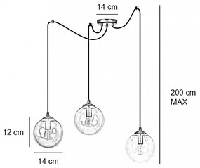 Lampadario a sospensione GIGI 3 BLACK MIODOWY Colore del corpo Miele