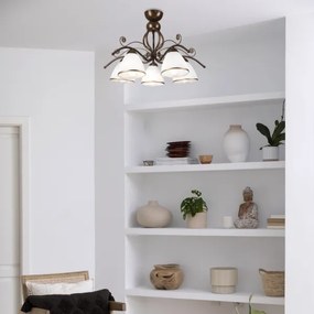 Brilagi - Lampadario a plafone LED ANTICO 5xE27/60W/230V patina di bronzo