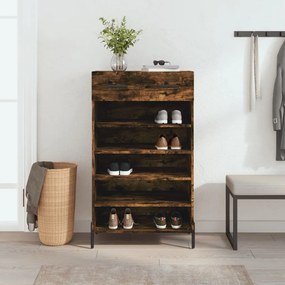Scarpiera Rovere Fumo 60x35x105 Cm İn Legno Multistrato /