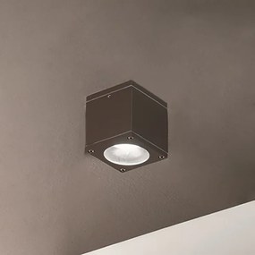 Plafoniera NEVADA 9x10 cm per esterni LED in alluminio Marrone