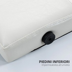 Testiera Letto Matrimoniale Imbottita Design a Bottoni 160x7x120 cm in Pelle PU Bianca...