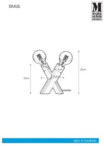 Markslöjd 108053 - Lampada da tavolo SIMUL 1xE27/40W + 1xE14/40W/230V oro