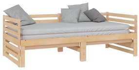 Dormeuse estraibile in legno massello di pino 2x(90x200) cm