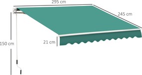 Tenda da Sole Avvolgibile a Parete 3x2.5m Verde Scuro...