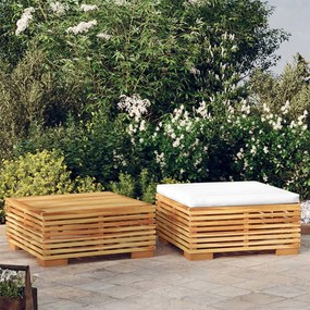 Set divani da giardino 2 pz in legno massello di teak