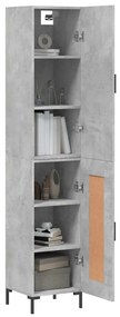 Credenza grigio cemento 34,5x34x180 cm in legno multistrato