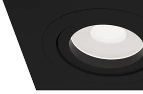 Doppio Faretto Da Incasso Moderno Atom Alluminio Bianco 2 Luci Diffusore Tessile