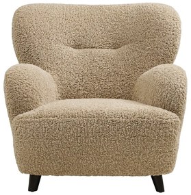 Poltrona marrone chiaro con rivestimento in bouclé Lunaro – House Nordic